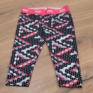 Nike Kids' Pink and Black Leggings
